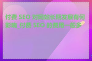 付费 SEO 对网站长期发展有何影响_付费 SEO 的费用一般多少