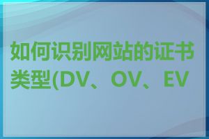 如何识别网站的证书类型(DV、OV、EV)