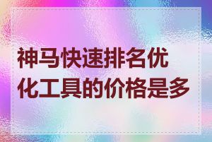 神马快速排名优化工具的价格是多少