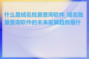 什么是域名批量查询软件_域名批量查询软件的未来发展趋势是什么