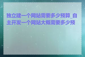 独立建一个网站需要多少预算_自主开发一个网站大概需要多少预算