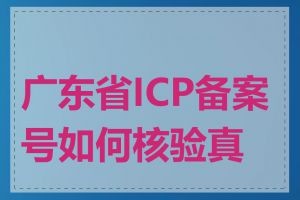 广东省ICP备案号如何核验真伪