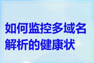 如何监控多域名解析的健康状态