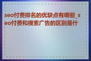 seo付费排名的优缺点有哪些_seo付费和搜索广告的区别是什么