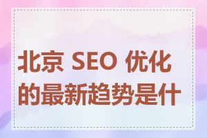 北京 SEO 优化的最新趋势是什么