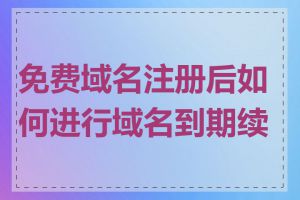 免费域名注册后如何进行域名到期续费