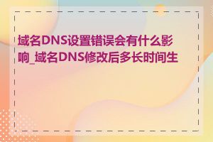 域名DNS设置错误会有什么影响_域名DNS修改后多长时间生效