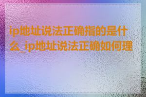 ip地址说法正确指的是什么_ip地址说法正确如何理解