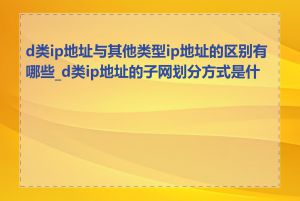 d类ip地址与其他类型ip地址的区别有哪些_d类ip地址的子网划分方式是什么