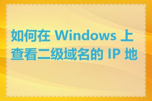 如何在 Windows 上查看二级域名的 IP 地址