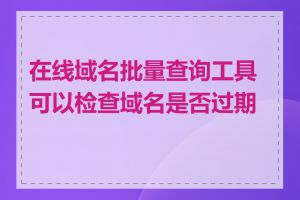 在线域名批量查询工具可以检查域名是否过期吗