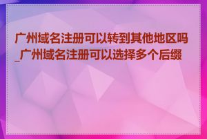 广州域名注册可以转到其他地区吗_广州域名注册可以选择多个后缀吗