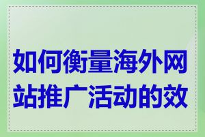 如何衡量海外网站推广活动的效果