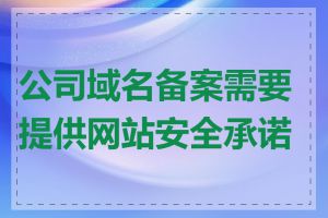 公司域名备案需要提供网站安全承诺吗