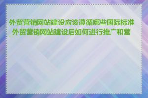 外贸营销网站建设应该遵循哪些国际标准_外贸营销网站建设后如何进行推广和营销