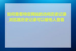 如何查看特定网站的访问历史记录_浏览器历史记录可以被他人查看吗