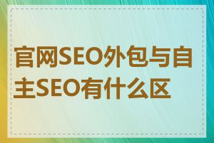 官网SEO外包与自主SEO有什么区别