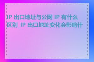 IP 出口地址与公网 IP 有什么区别_IP 出口地址变化会影响什么