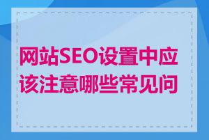 网站SEO设置中应该注意哪些常见问题