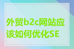 外贸b2c网站应该如何优化SEO