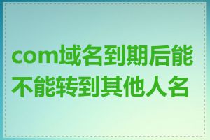 com域名到期后能不能转到其他人名下