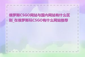 俄罗斯CSGO网站与国内网站有什么区别_在俄罗斯玩CSGO有什么网站推荐吗