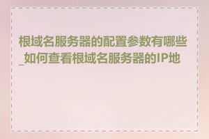 根域名服务器的配置参数有哪些_如何查看根域名服务器的IP地址