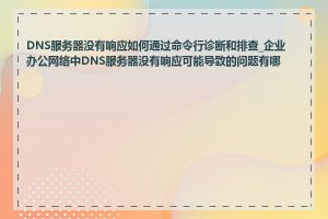 DNS服务器没有响应如何通过命令行诊断和排查_企业办公网络中DNS服务器没有响应可能导致的问题有哪些