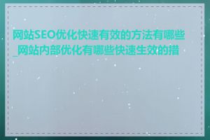 网站SEO优化快速有效的方法有哪些_网站内部优化有哪些快速生效的措施