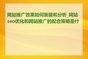 网站推广效果如何衡量和分析_网站seo优化和网站推广的配合策略是什么