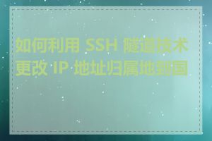 如何利用 SSH 隧道技术更改 IP 地址归属地到国外