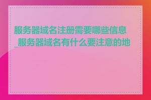 服务器域名注册需要哪些信息_服务器域名有什么要注意的地方