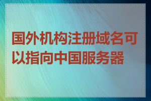 国外机构注册域名可以指向中国服务器吗