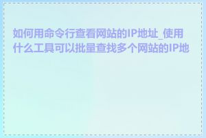 如何用命令行查看网站的IP地址_使用什么工具可以批量查找多个网站的IP地址