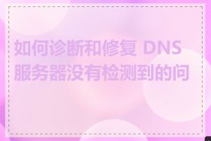 如何诊断和修复 DNS 服务器没有检测到的问题