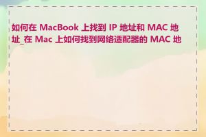 如何在 MacBook 上找到 IP 地址和 MAC 地址_在 Mac 上如何找到网络适配器的 MAC 地址