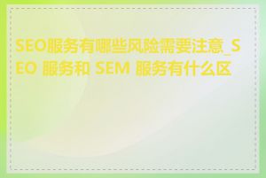 SEO服务有哪些风险需要注意_SEO 服务和 SEM 服务有什么区别