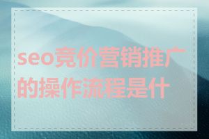 seo竞价营销推广的操作流程是什么