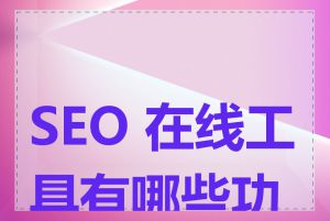 SEO 在线工具有哪些功能