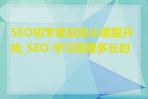 SEO初学者应该从哪里开始_SEO 学习需要多长时间