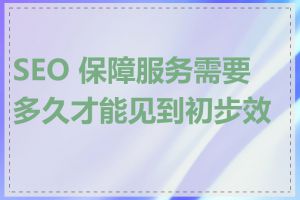 SEO 保障服务需要多久才能见到初步效果