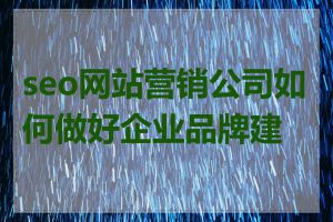 seo网站营销公司如何做好企业品牌建设