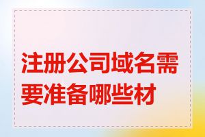 注册公司域名需要准备哪些材料