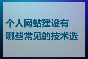 个人网站建设有哪些常见的技术选择