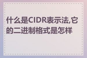 什么是CIDR表示法,它的二进制格式是怎样的