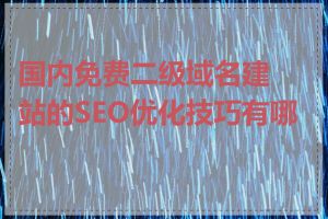 国内免费二级域名建站的SEO优化技巧有哪些