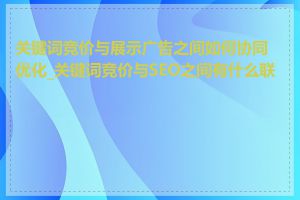 关键词竞价与展示广告之间如何协同优化_关键词竞价与SEO之间有什么联系