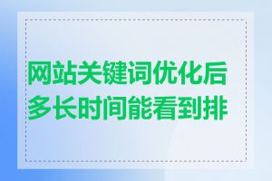 网站关键词优化后多长时间能看到排名