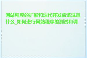 网站程序的扩展和迭代开发应该注意什么_如何进行网站程序的测试和调试