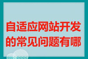 自适应网站开发的常见问题有哪些